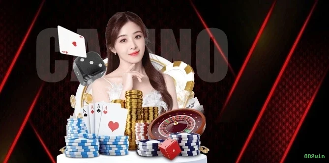 Imagem promocional do cassino online da 802win mostrando jogos ao vivo